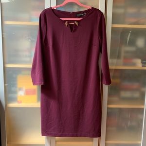 Ivanka Trump Plum Long Sleeve Dress